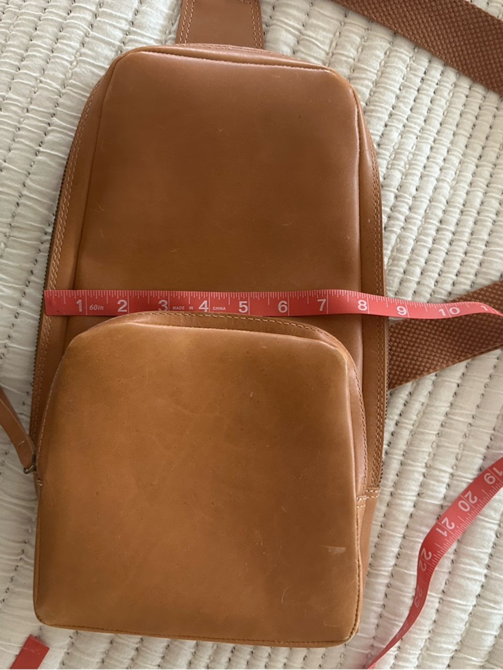 Leather Sling Bag in Tan form ABLE - Picture 12 of 13